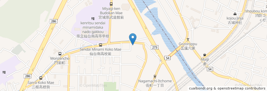 Mapa de ubicacion de ひご整形外科クリニック en 일본, 미야기현, 仙台市, 太白区.