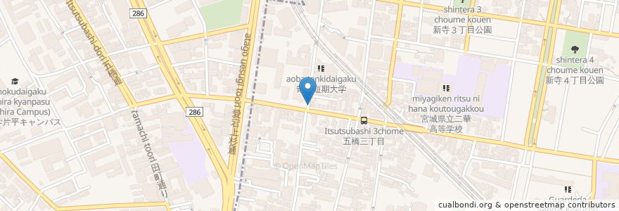 Mapa de ubicacion de Moja en 日本, 宫城县, 仙台市, 青葉区.