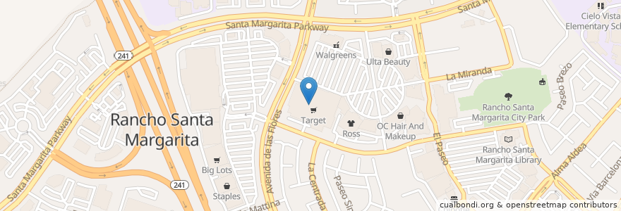 Mapa de ubicacion de CVS Pharmacy en Amerika Syarikat, California, Orange County, Rancho Santa Margarita.