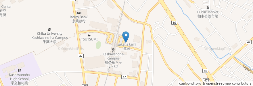 Mapa de ubicacion de 山内農場 en Japon, Préfecture De Chiba, 柏市.