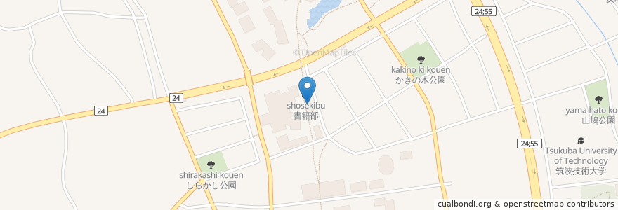 Mapa de ubicacion de 郵便局 en 日本, 茨城県, つくば市.