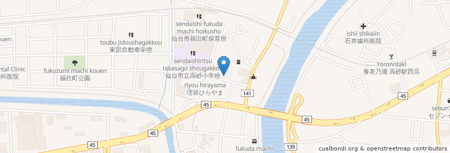 Mapa de ubicacion de 色川歯科医院 en Japan, 宮城県, 仙台市, 宮城野区.