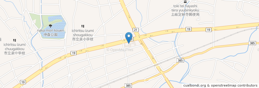 Mapa de ubicacion de 餃子の王将 en 日本, 岐阜県, 土岐市.