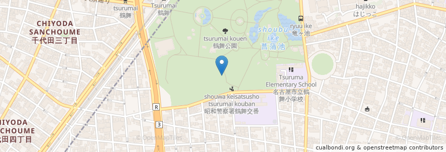 Mapa de ubicacion de 太陽時計塔 en Japón, Prefectura De Aichi, Nagoya, 昭和区.