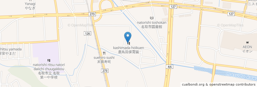 Mapa de ubicacion de 鹿島田保育園 en Japon, Préfecture De Miyagi, 名取市.