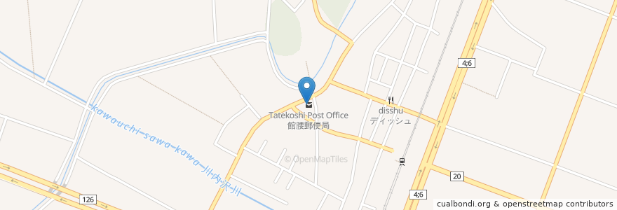 Mapa de ubicacion de 館腰郵便局 en Giappone, 宮城県, 名取市.