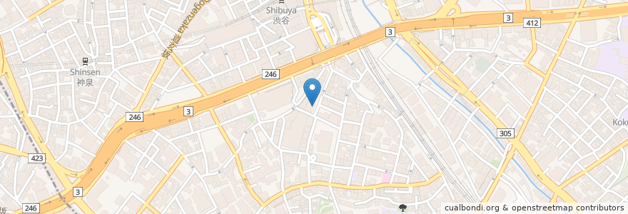 Mapa de ubicacion de Thai Food Research Center en Japon, Tokyo, 渋谷区.