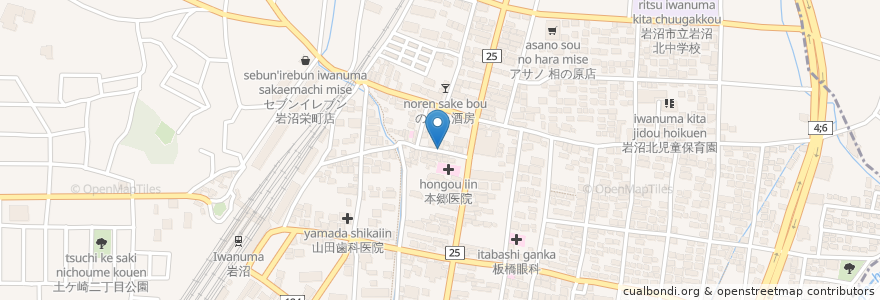Mapa de ubicacion de 笑多屋 en Japan, Miyagi Prefecture, Iwanuma.