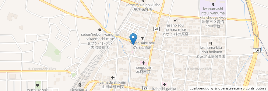Mapa de ubicacion de だいにんぐNomase豚菜創作料理 en Япония, Мияги, 岩沼市.