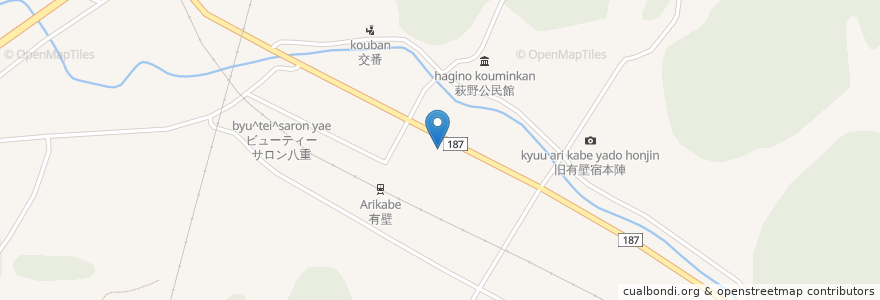 Mapa de ubicacion de 有壁郵便局 en 日本, 宮城県, 栗原市.