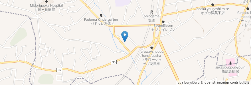 Mapa de ubicacion de ささき内科呼吸器科クリニック en Giappone, 宮城県, 多賀城市, 塩竈市.