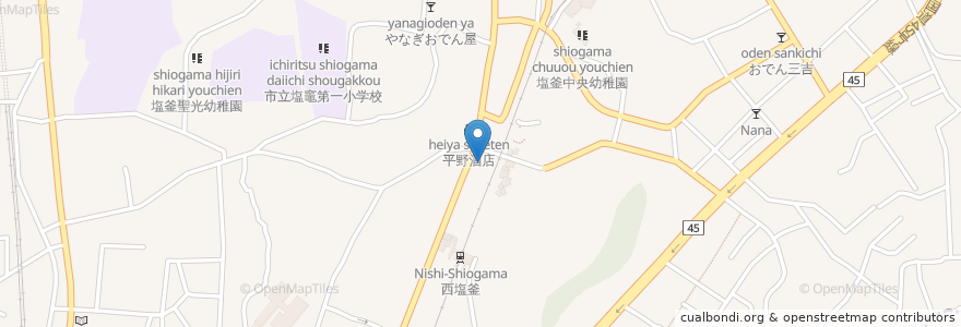 Mapa de ubicacion de 稲庭うどん延寿庵 en Giappone, 宮城県, 塩竈市.