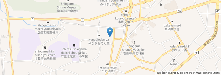 Mapa de ubicacion de 福寿司 en 日本, 宮城県, 塩竈市.