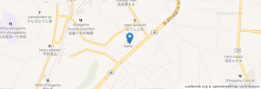 Mapa de ubicacion de オリーブ en 日本, 宮城県, 塩竈市.