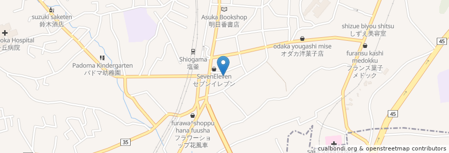 Mapa de ubicacion de 千葉歯科医院 en 일본, 미야기현, 多賀城市, 塩竈市.