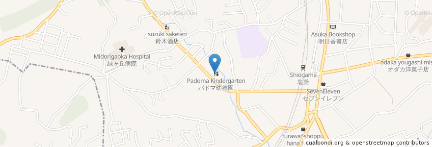 Mapa de ubicacion de パドマ幼稚園 en 日本, 宮城県, 多賀城市, 塩竈市.