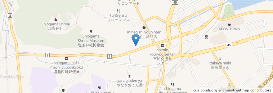 Mapa de ubicacion de 鈴木眼科医院 en Japan, Präfektur Miyagi, 塩竈市.
