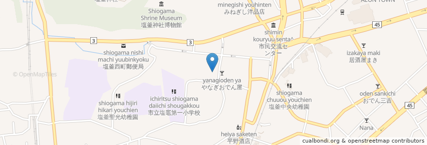 Mapa de ubicacion de 皆川歯科医院 en Japón, Prefectura De Miyagi, 塩竈市.