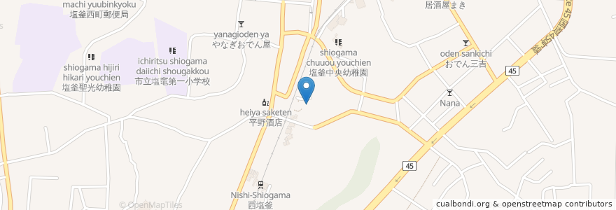 Mapa de ubicacion de 小室ヶ崎稲荷神社 en 日本, 宮城県, 塩竈市.
