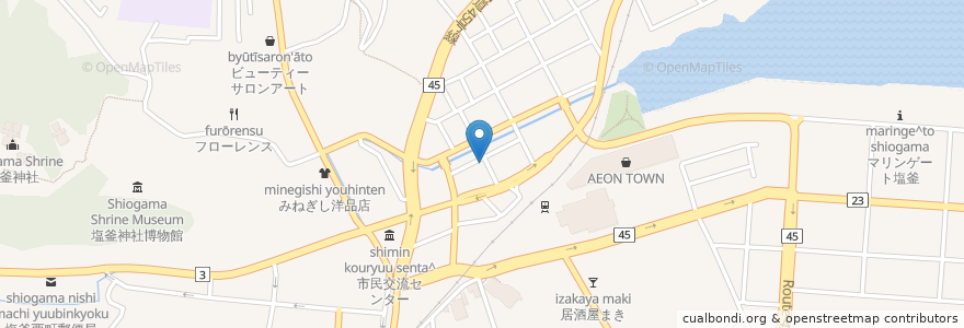 Mapa de ubicacion de Taverna Giro en 日本, 宮城県, 塩竈市.