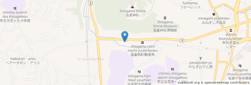 Mapa de ubicacion de 一森寿司 en 日本, 宫城县, 塩竈市.