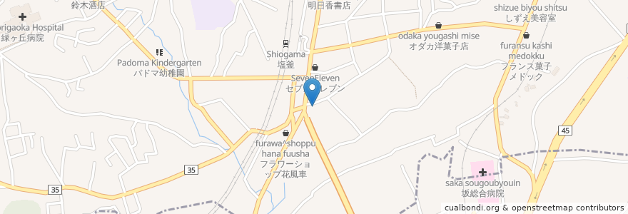 Mapa de ubicacion de 炭火焼鳥いたどり en Japonya, 宮城県, 多賀城市, 塩竈市.