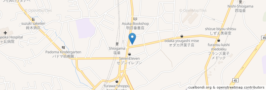 Mapa de ubicacion de Cafe & Darts Niche en Japonya, 宮城県, 多賀城市, 塩竈市.