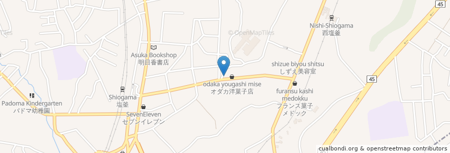 Mapa de ubicacion de タマガワ薬局香津店 en اليابان, 宮城県, 多賀城市, 塩竈市.