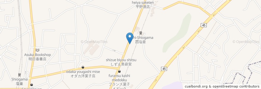 Mapa de ubicacion de Okonomiさち en ژاپن, 宮城県, 塩竈市.