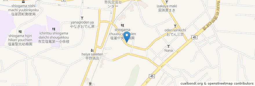 Mapa de ubicacion de 金田産婦人科医院 en Япония, Мияги, 塩竈市.