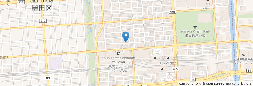 Mapa de ubicacion de Toriki en Japon, Tokyo, 墨田区.
