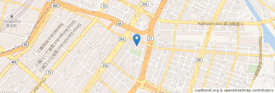 Mapa de ubicacion de 京橋プラザ区民館 en 日本, 東京都, 中央区.