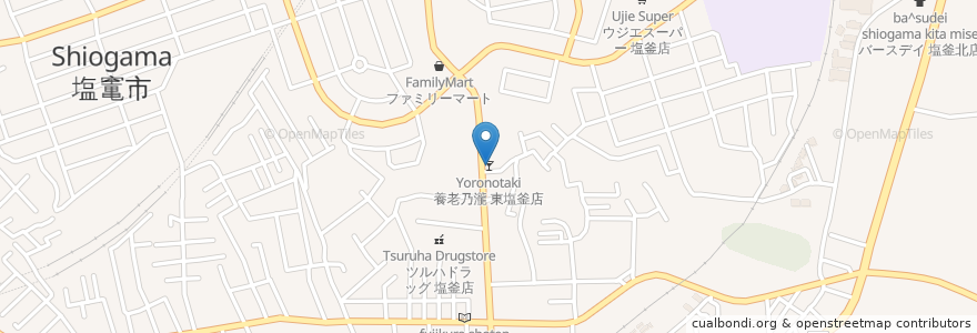 Mapa de ubicacion de 養老乃瀧 東塩釜店 en 일본, 미야기현, 塩竈市.