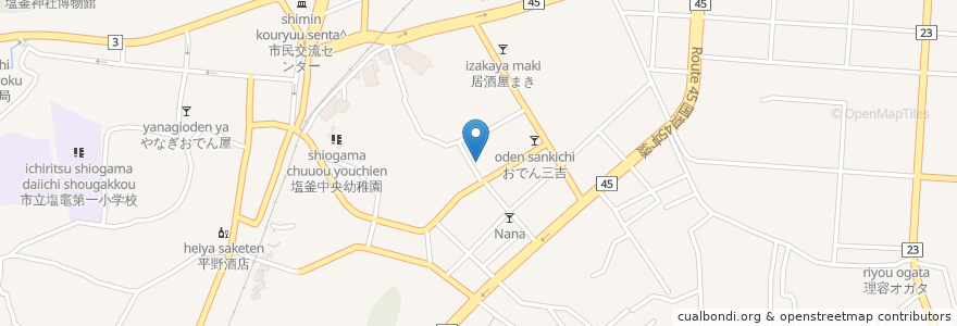Mapa de ubicacion de 塩釜安達医院 en 日本, 宮城県, 塩竈市.