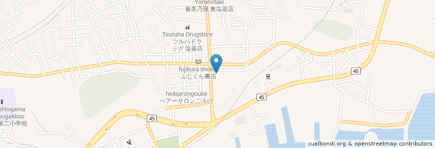 Mapa de ubicacion de 仁王寿司 en 日本, 宮城県, 塩竈市.