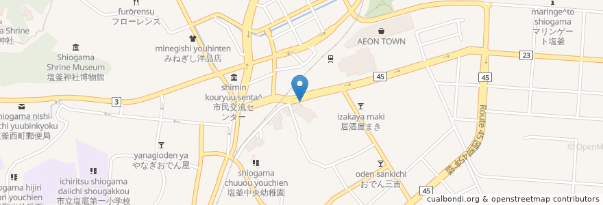 Mapa de ubicacion de コロラド en Japan, Präfektur Miyagi, 塩竈市.