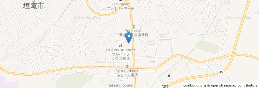 Mapa de ubicacion de 塩釜藤倉郵便局 en Japão, 宮城県, 塩竈市.