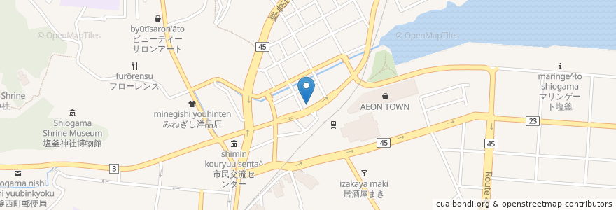 Mapa de ubicacion de ダルマ薬局 en Jepun, 宮城県, 塩竈市.