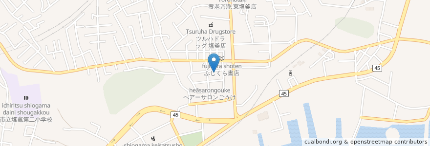 Mapa de ubicacion de 味の蔵 en 日本, 宮城県, 塩竈市.