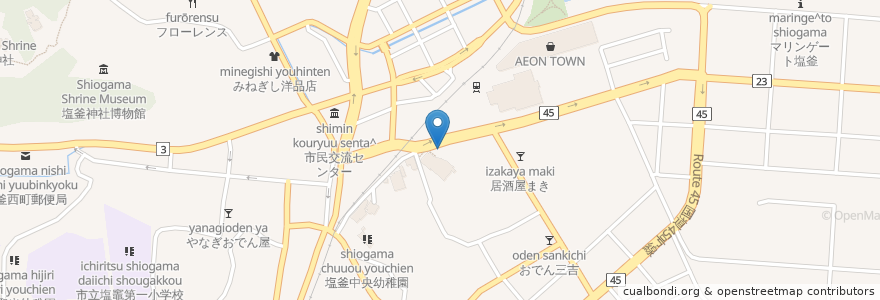Mapa de ubicacion de 居酒屋お好み横丁 en Japan, Miyagi Prefecture, Shiogama.