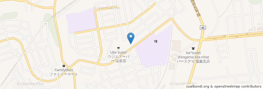 Mapa de ubicacion de 平禄寿司 杉の入店 en Япония, Мияги, 塩竈市.