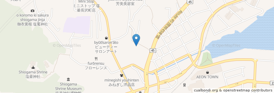 Mapa de ubicacion de 寿福寺 en Japan, Präfektur Miyagi, 塩竈市.