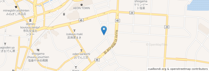 Mapa de ubicacion de 居酒屋酔蓮 en Japonya, 宮城県, 塩竈市.