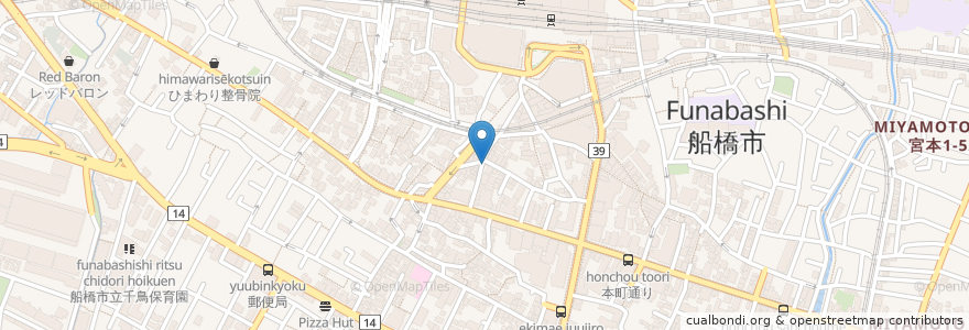 Mapa de ubicacion de 稲荷神社 en اليابان, 千葉県, 船橋市.
