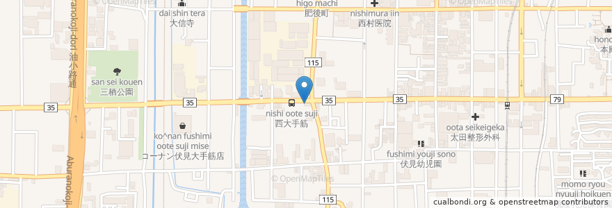 Mapa de ubicacion de きしの en 일본, 교토부, 京都市, 伏見区.