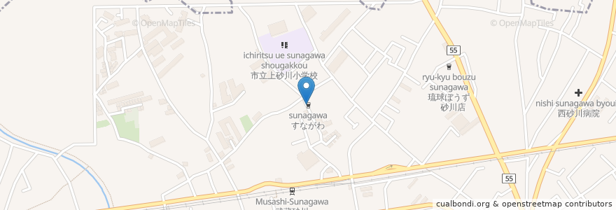 Mapa de ubicacion de すながわ en Japão, Tóquio, 立川市.