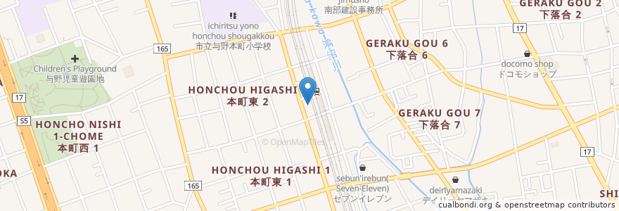 Mapa de ubicacion de 与野本町駅サイクルポート en Japan, Saitama Prefecture, Saitama, Chuo Ward.