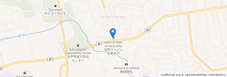 Mapa de ubicacion de 佐野ラーメン永華水戸 en Japan, 茨城県, 水戸市.