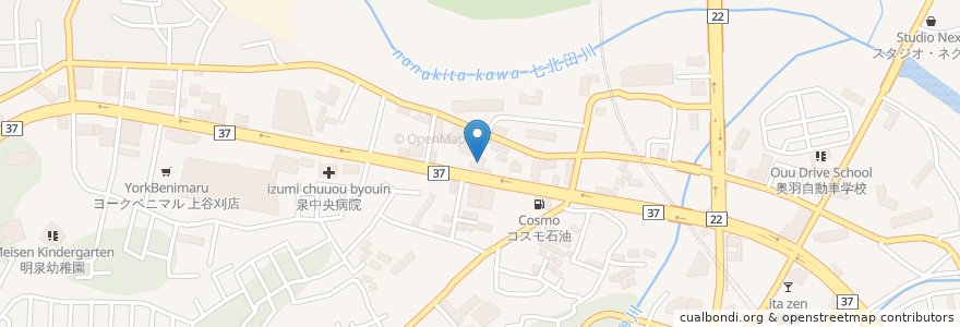 Mapa de ubicacion de 花乙女 en 日本, 宮城県, 仙台市, 泉区.