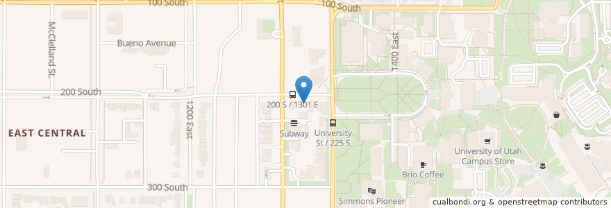 Mapa de ubicacion de Sono Sushi Express en United States, Utah, Salt Lake County, Salt Lake City.